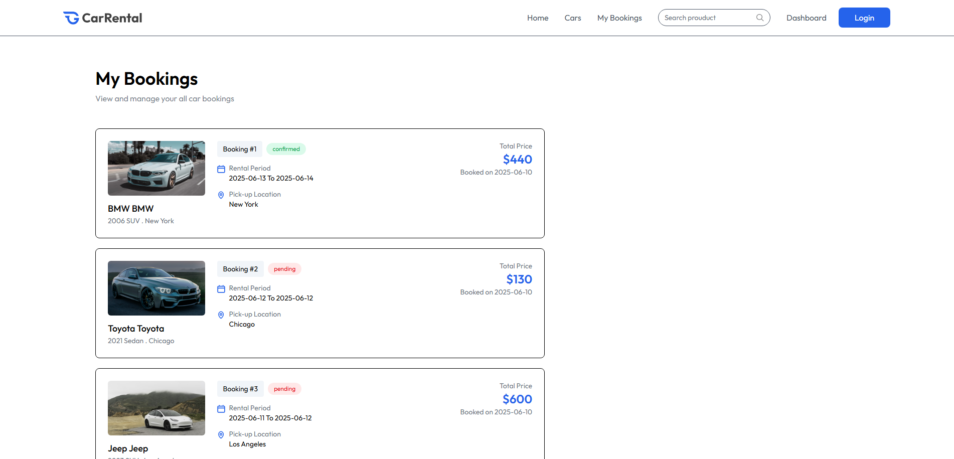 My Bookings